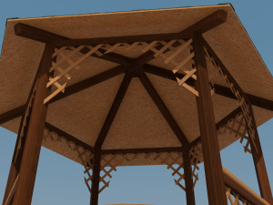 wooden gazebo Model 3D