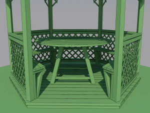 wooden gazebo 3D Model
