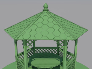 wooden gazebo Model 3D