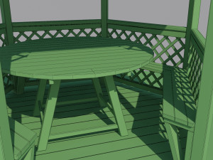 wooden gazebo Model 3D