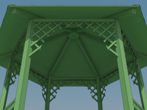 wooden gazebo Model 3D