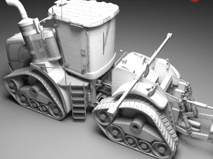 NH - T9 Articulated Tractor - With Rubber Tracks System 3D Model