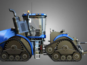 NH - T9 Articulated Tractor - With Rubber Tracks System 3D Model