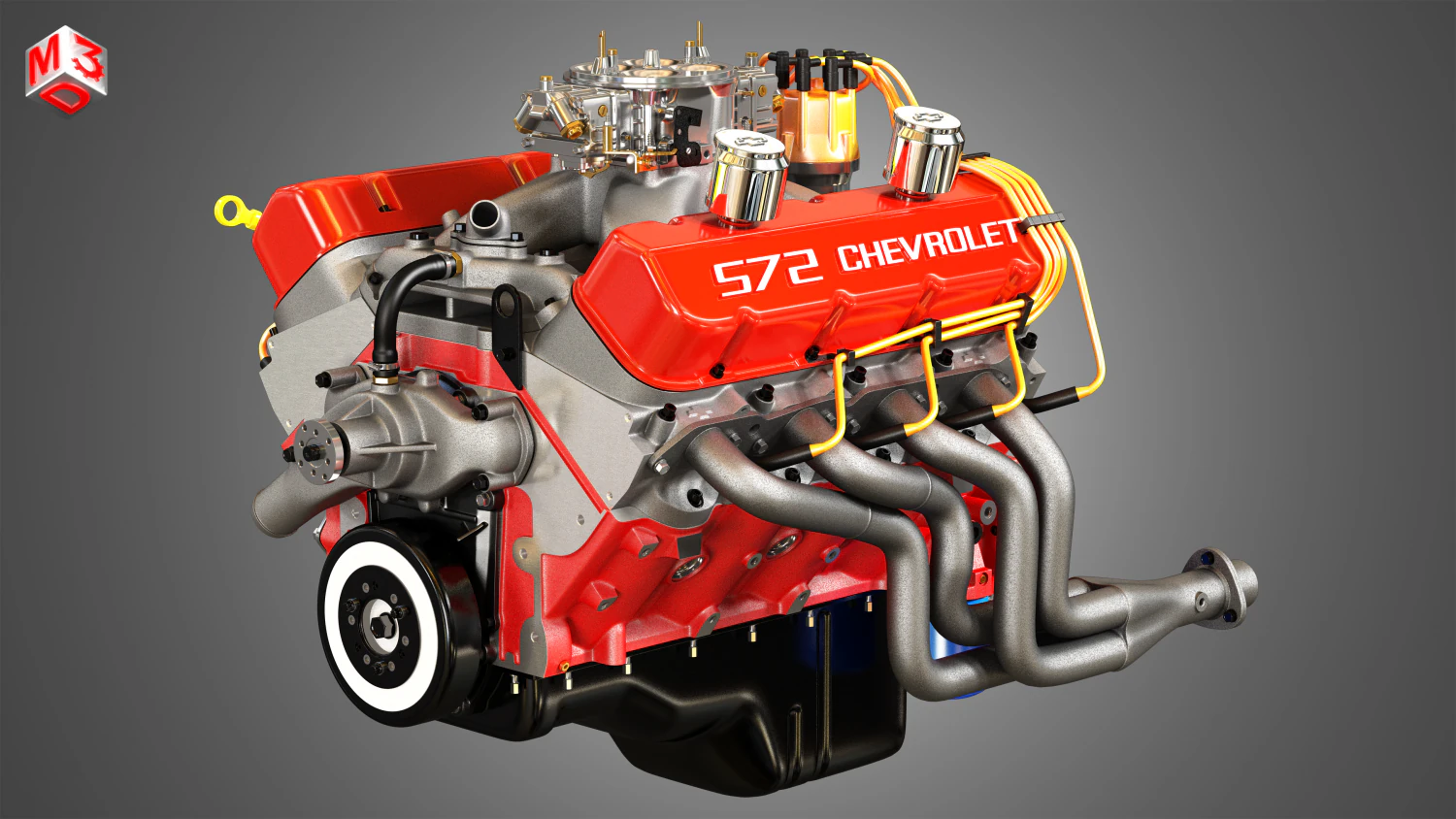 chevrolet 572 v8 muscle engine 3D Model .c4d .max .obj .3ds .fbx .stl .blend 