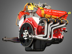 chevrolet 572 v8 muscle engine 3D Model