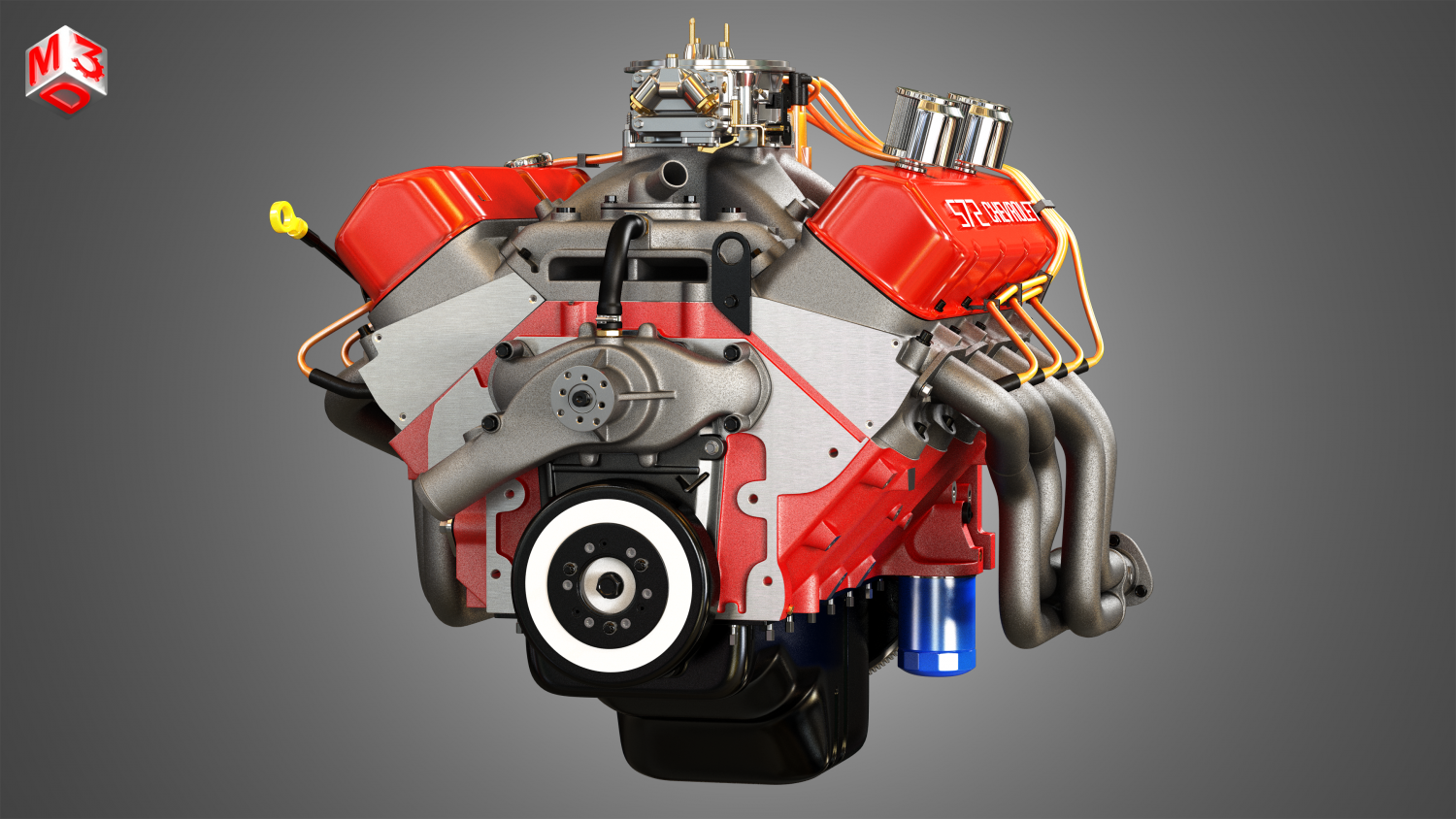 572 engine - v8 vintage muscle car engine 3D Model in Parts of auto 3DExport