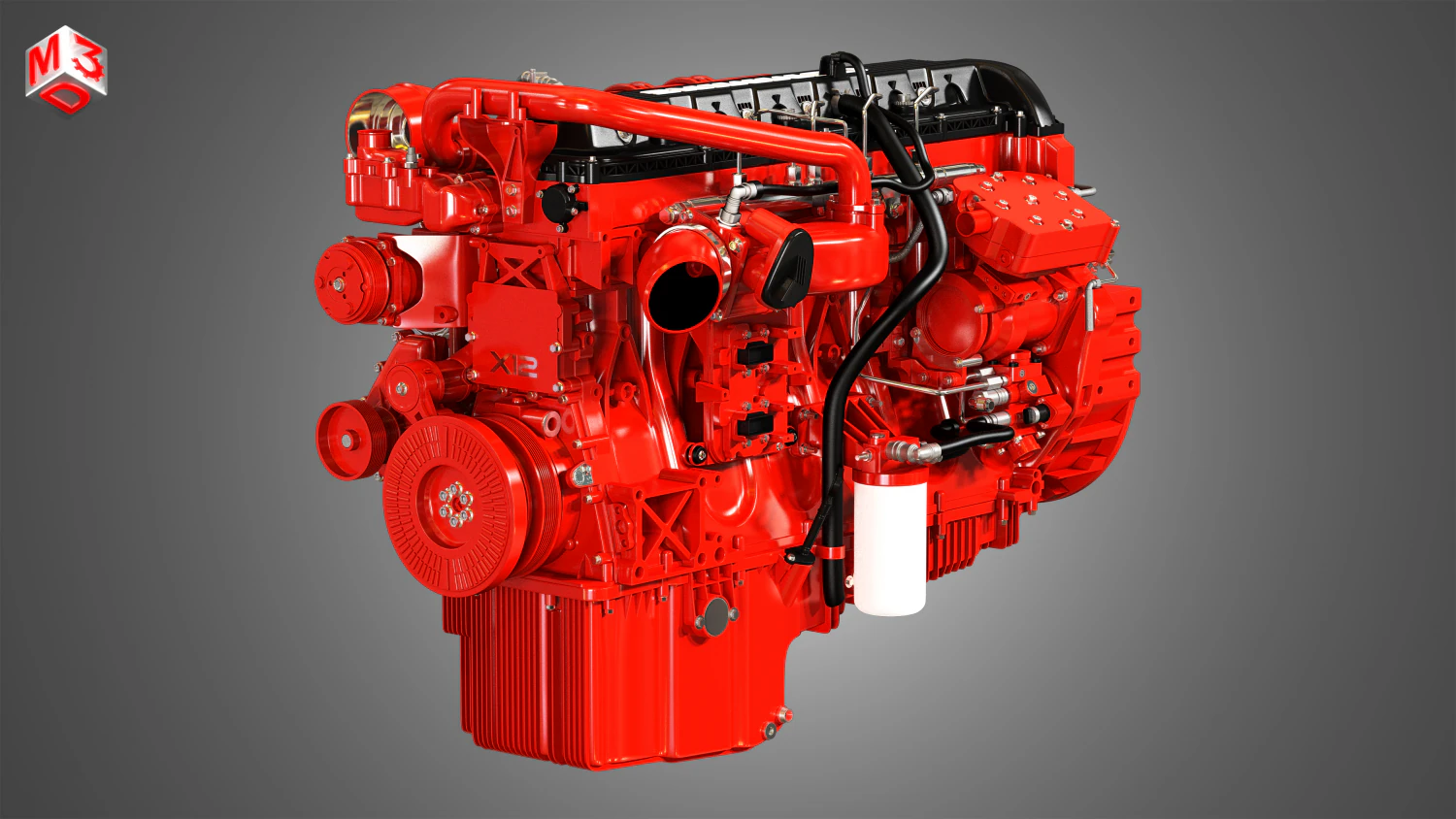 cummins x12 truck engine - 3D Model .c4d .max .obj .3ds .fbx .stl .blend 
