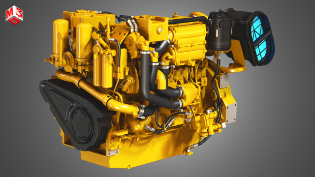 cat - c18 acert engine - 3D 模型 .c4d .max .obj .3ds .fbx .stl .blend 