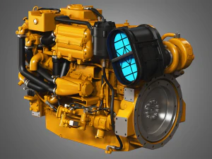 cat - c18 acert engine - 3D Model