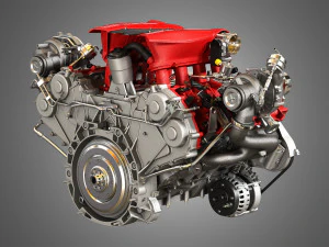 488 gtb engine - v8 twin turbo engine 3D Model
