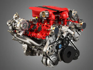 488 gtb engine - v8 twin turbo engine 3D Model