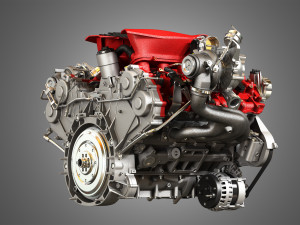 488 gtb engine - v8 twin turbo engine 3D मॉडल