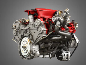488 gtb engine - v8 twin turbo engine 3D Model