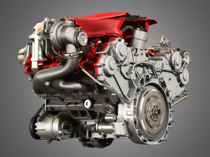 488 gtb engine - v8 twin turbo engine 3D Model