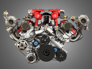 488 gtb engine - v8 twin turbo engine 3D मॉडल
