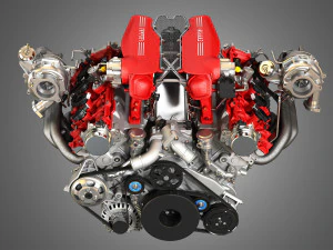 488 gtb engine - v8 twin turbo engine 3D Model