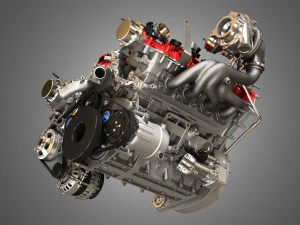 488 gtb engine - v8 twin turbo engine 3D Model