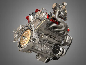 488 gtb engine - v8 twin turbo engine 3D Model