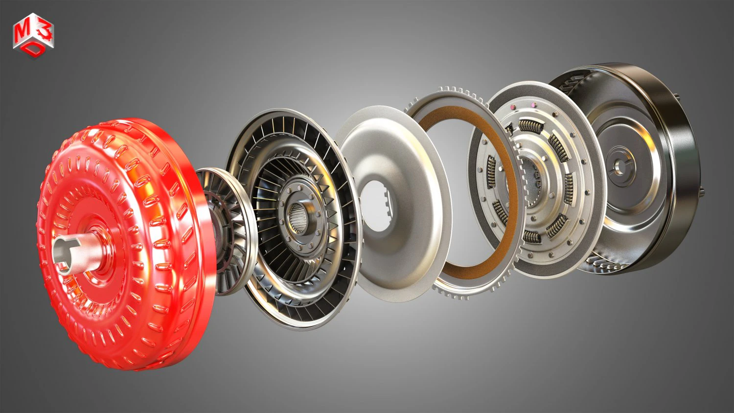 transmission torque converter - 3D Model .c4d .max .obj .3ds .fbx .stl .blend 