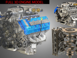 2013 svt mustang shelby gt500 engine 3D Model