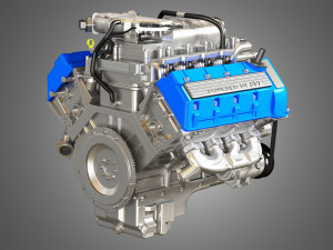 2013 svt mustang shelby gt500 engine Model 3D