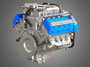 2013 svt mustang shelby gt500 engine 3D Model