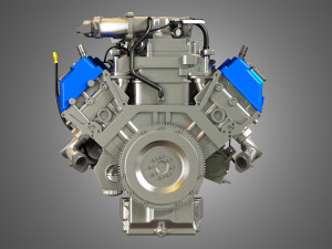 2013 svt mustang shelby gt500 engine Model 3D