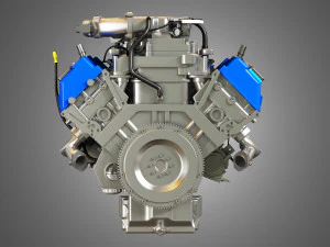 2013 svt mustang shelby gt500 engine 3D Model