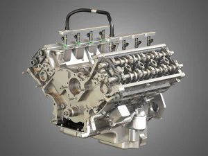 2013 svt mustang shelby gt500 engine 3D Model