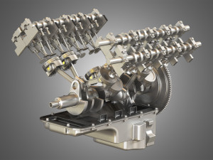 2013 svt mustang shelby gt500 engine Model 3D