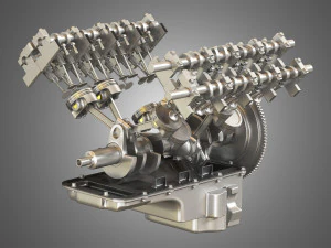 2013 svt mustang shelby gt500 engine 3D Model