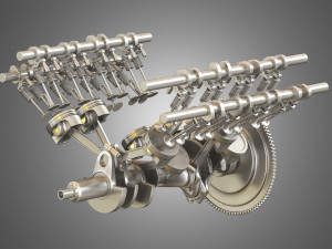 2013 svt mustang shelby gt500 engine Model 3D