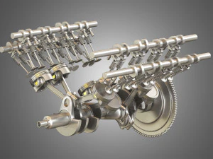 2013 svt mustang shelby gt500 engine 3D Model