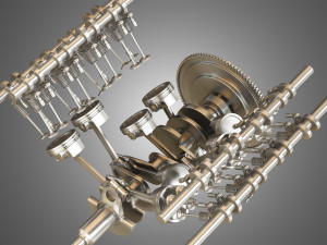 2013 svt mustang shelby gt500 engine Model 3D