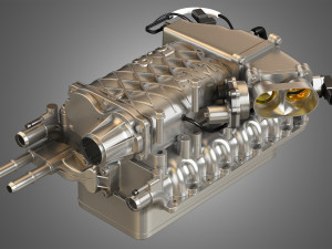 2013 svt mustang shelby gt500 engine Model 3D