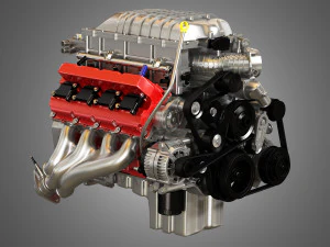 Demon supercharged v8 engine 3D Model