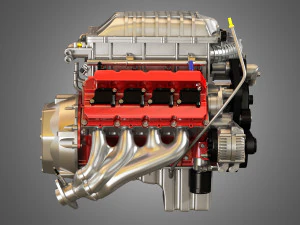 Demon supercharged v8 engine 3D Model