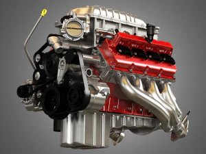 Demon supercharged v8 engine 3D Model