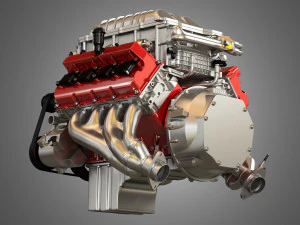 Demon supercharged v8 engine 3D Model