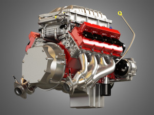 Demon supercharged v8 engine 3D Модель