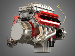 Demon supercharged v8 engine 3D Model