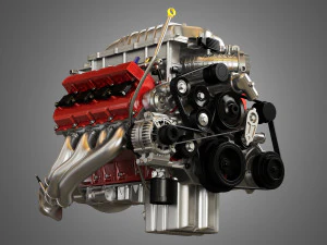 Demon supercharged v8 engine 3D Model
