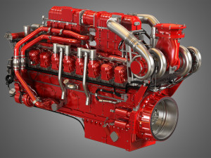 marine hd diesel engine 3D Model