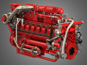marine hd diesel engine 3D Model