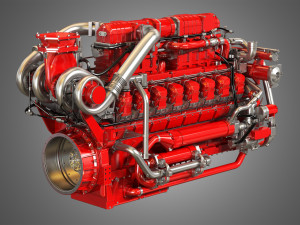 marine hd diesel engine 3D Model