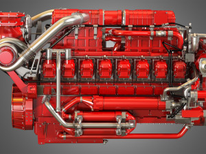 marine hd diesel engine 3D Model