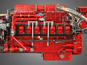 marine hd diesel engine 3D Model
