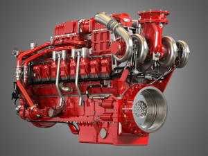 marine hd diesel engine 3D Model