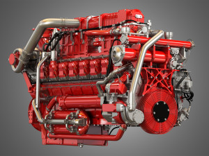 marine hd diesel engine 3D Model