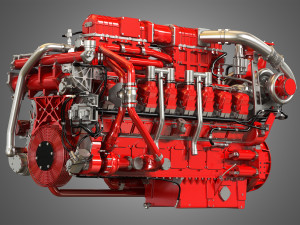 marine hd diesel engine 3D Model
